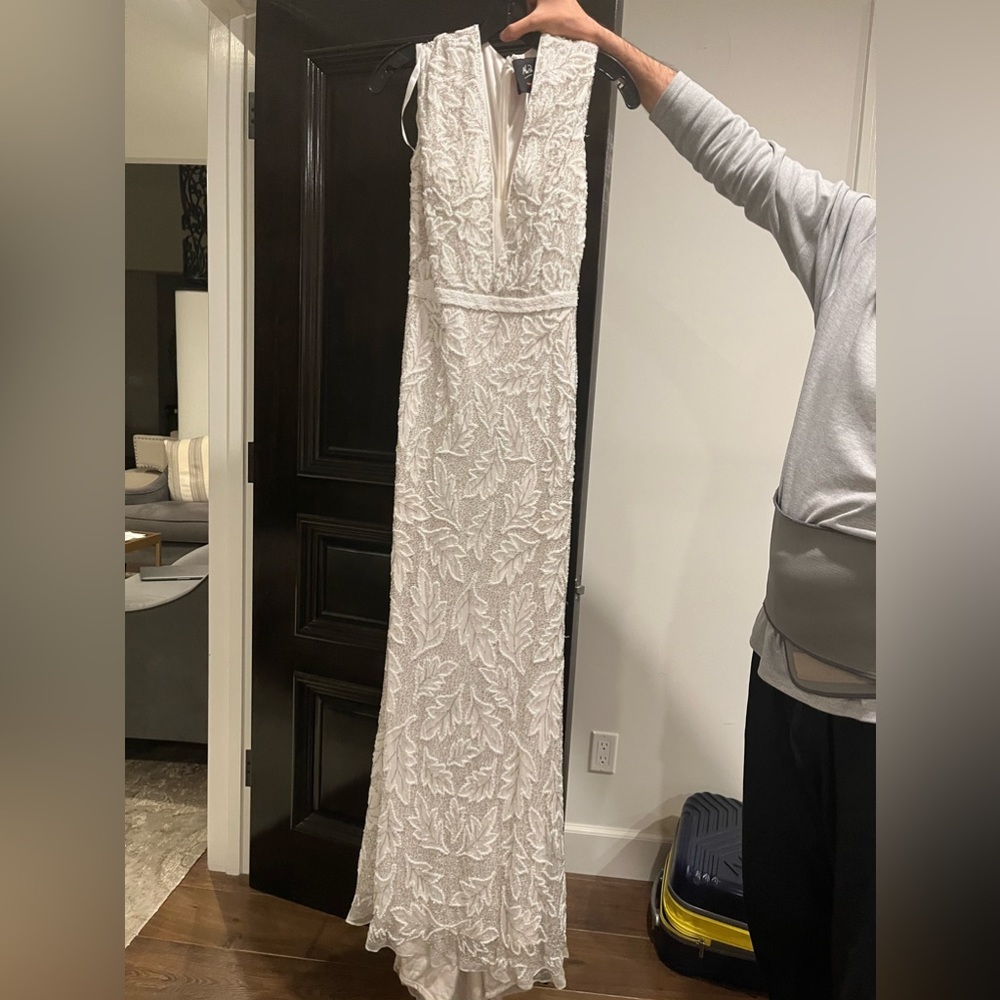 Mac Duggal white dress